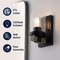 Jonathan Y Bungalow 4.5" 1-Light Iron/Seeded Glass Rustic Farmhouse LED Vanity Light, Black/Gray Oak Wood Finish JYL7507B - alternate 2