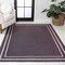Jonathan Y Sloane Classic 2-Stripe Border Non-Slip Machine-Washable Dark Purple/Light Purple 4ft x 6ft Area Rug WSH125C-4 - alternate 2