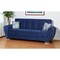 Homeroots 93" Blue Microfiber Convertible Futon Sleeper Sofa And Toss Pillows With Storage 607072 - alternate 1