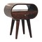 Homeroots 21" Walnut Solid Wood Oval One Drawer Nightstand 651584 - alternate 4