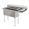 Koolmore 57 in. 16-Gauge 2-Compartment Sink with 18 in. Right drainboard, Bowl Dimensions 18''x18''x14'' KM-SB181814-18R316 - alternate 2