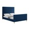 Homeroots Navy Blue Velvet Upholstered Queen Bed Frame 544770 - alternate 2
