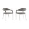 Homeroots Set of Two Gray And Silver Upholstered Polyester Open Back Dining Arm Chairs 569424 - alternate 3