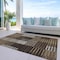 Homeroots 3' X 5' Chocolate Ivory And Gold Striped Washable Indoor Outdoor Area Rug 613157 - alternate 4