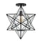 Jonathan Y Ava 14.5" 1-Light Farmhouse Bohemian Iron/Glass LED Semi Flush Mount, Black/Clear JYL9923A - alternate 4