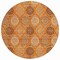 Homeroots 8' Orange Ivory And Gray Round Floral Medallion Washable Indoor Outdoor Area Rug 614619 - alternate 2