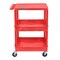 Luxor Tub Cart - Three Shelves -  Top, Tub Middle/Bottom Shelf Cart - All Red RDSTC211RD - alternate 3