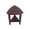 Homeroots Compact Teak Corner Shower Outdoor Bench With Shelf In Brown Finish 376687 - alternate 1