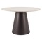 Homeroots 48" Beige and Black Wood and Steel Faux Terrazzo Round Top Dining Table 572230 - alternate 2