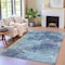 Homeroots 10' X 14' Blue And Ivory Abstract Washable Indoor Outdoor Area Rug 630644 - alternate 1