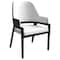 Leisuremod Ethora Collection Modern Wooden Dining Chair in Black Fabric Seat With white top EC22BFW - alternate 1