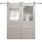 Sartodoors Modern Double Barn Door 84 x 80 inches, Ego 5011 Painted White Oak, 14FT Silver Rail Track Set, S EGO5011DB-S-PWO-84 - alternate 1