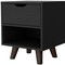 Homeroots 19" Black Wood One Drawer Nightstand 530198 - alternate 6