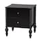 Baxton Studio Callison Spindle Nightstand - 2-Drawer Bedside Table with Turned Accents for Bedroom, Black 271-14736-ZORO - alternate 1
