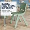 Flash Furniture 7 PC Plastic Activity Table and 6 Chairs Set, 10.5 inSeat Height-Sage YU-YCX-0013-2-RECT-TBL-SAGE-E-GG - alternate 4