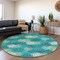Homeroots 8' Emerald Gray And Ivory Round Polka Dot Washable Indoor Outdoor Area Rug 594234 - alternate 2
