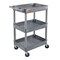 Luxor Utility Cart with Deep Lipped Plastic Shelves, 300 lb Load Capacity, 3 Shelves, 24 in L, 18 in W STC111-G - alternate 5