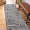 World Rug Gallery Contemporary Boho Stripes Non Shedding Soft Runner Rug 2 ft x 10 ft Black 396BLACK2X10 - alternate 1