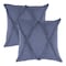 Homeroots Set of Two Blue Diamond Cotton Throw Pillow With Fringe, 2PK 554569 - alternate 1