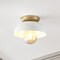 Jonathan Y Paulina 8.5" 1-Light Classic Industrial Iron LED Flush Mount, White/Gold Painting JYL1327B - alternate 3