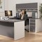 Connexion U Shaped Desk Workstation, U-Shaped, Slate/Sandstone, 92.6" D X 65.9" H, 71.1" W X Melamine 93879-59 - alternate 2