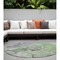 Homeroots 8' Round Green Round Abstract Washable Non Skid Indoor Outdoor Area Rug 559182 - alternate 1