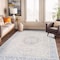 World Rug Gallery Blue Vintage Medallion Washable Rug - Flat Pile for Living Room or Kitchen 5 ft x 7 ft WR170BLUE5X7 - alternate 1