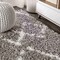 Jonathan Y Mercer Shag Plush Tassel Moroccan Tribal Geometric Trellis Gray/Ivory 5 ft. x 8 ft. Area Rug MCR102C-5 - alternate 3