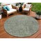 Homeroots 8' Fern Green And Gray Round Southwestern Washable Indoor Outdoor Area Rug 587046 - alternate 1