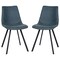 Leisuremod Markley Modern Leather Dining Chair with Metal Legs, Peacock Blue, 2PK MC18BU2 - alternate 1