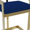 Homeroots 30" Blue and Gold Metal and Velvet Low Back Bar Height Bar Chair 555065 - alternate 3