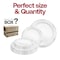 Smarty Had A Party White w/Silver Vintage Rim Round Plastic Dinnerware Set (120 Dinner Plates+120 Salad Plates), 240PK 860WHSVP-CASE - alternate 4