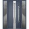Vdomdoors Steel Door Deux 1717 Gray Graphite 2 Sidelight Exterior Windows Stainless Inserts Single Modern Pai DEUX1717EXD-GRE-W12+36+12xH80-LH-O - alternate 2