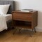 Homeroots 24" Walnut Solid Wood Two Drawer Nightstand 640741 - alternate 3