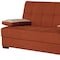 Homeroots 75" Orange Chenille Convertible Futon Sleeper Sofa And Toss Pillows With Storage 607206 - alternate 2