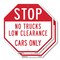 Signmission Stop No Trucks Low Clearance Cars O, 10 inch X 10 inch, Aluminum Metal Signs, 2PK OC-A-2PACK-10-225 - alternate 1
