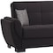 Homeroots 93" Black Microfiber Convertible Futon Sleeper Sofa And Toss Pillows With Storage 607071 - alternate 3