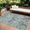 Homeroots 8' X 10' Artichoke Green Charcoal And Purple Striped Washable Indoor Outdoor Area Rug 603512 - alternate 1