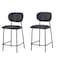 Homeroots Set of Two 26" Black Faux Leather and Metal Counter Height Bar Chairs, 2PK 716226 - alternate 3