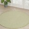 Homeroots 5' Ivory And Green Round Geometric Indoor Outdoor Area Rug 552430 - alternate 3