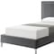 Homeroots Gray Solid Wood Full Upholstered Velvet Bed with Nailhead Trim 544913 - alternate 4