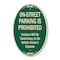Signmission On-street Parking Prohibited Violators Will B, 12 In X 18 In Architectural, Heavy Gauge Aluminum A-OV-G-1218-9941 - alternate 1
