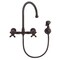 Whitehaus Collection Vintage III Plus Wall Mount Faucet with a  Long Gooseneck Swivel Spout, and Solid Brass Side Spray WHKWCR3-9301-NT-ORB - alternate 2