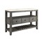 Homeroots 18in X 54in X 36in White Marble Gray Oak Wood Server 347332 - alternate 6