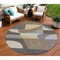 Homeroots 8' Brown Taupe And Wheat Round Geometric Washable Indoor Outdoor Area Rug 616720 - alternate 1