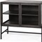 Homeroots 36in Brown and Black Solid Wood and Metal Display Cabinet With Two Doors 611058 - alternate 2