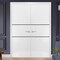 Sartodoors Solid French Double Doors, Planum 0014 White Silk and Aluminum Strips, Wood Solid Panel Frame Trims PLANUM0014DD-WS-56 - alternate 1