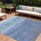 Homeroots 9' X 12' Blue Teal Blue And Sky Blue Abstract Washable Indoor Outdoor Area Rug 618140 - alternate 1