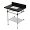 Kingston Brass 30-Inch Black Granite Console Sink with Acrylic Legs and Shelf, 8-Inch, 3-Hole KVPK30KASQB1 - alternate 1