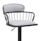 Armen Living Nash Adjustable Black Wood Bar Stool in Light Gray Fabric with Black Metal LCNABABLKLTGRY - alternate 4